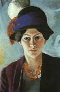 Portrait of the Artist's Wife Elisabeth with a Hat August Macke